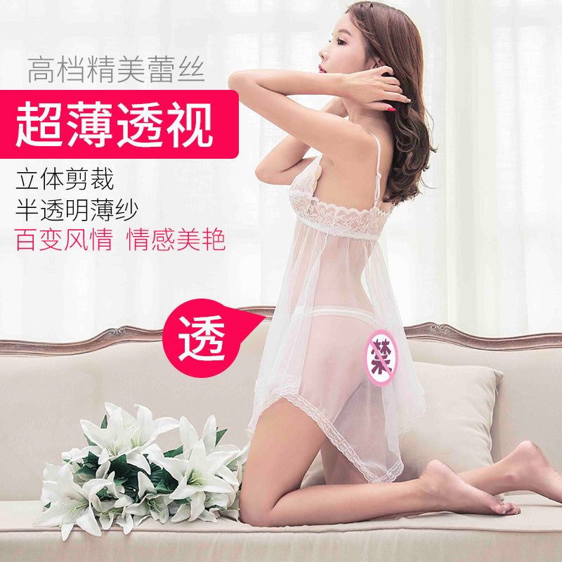 Whisper Sheer Lace Babydoll – Ultra-Thin Mesh Lingerie Dress